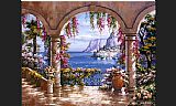 Sung Kim Floral Patio I painting